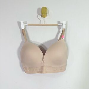 Pink Victoria Secret NWT Light Nude Wireless Pushup Bra 32DD